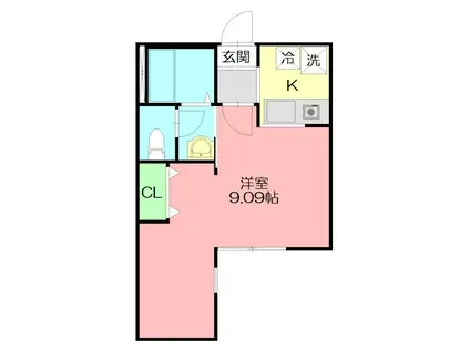 グランクラス湘南(1K/1階)の間取り写真