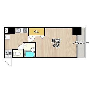 CITYSPIRE烏丸御池(1K/6階)の間取り写真