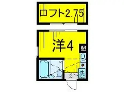 FLAT.M(ワンルーム/2階)の間取り写真