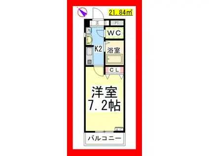 PANSY F8(1K/2階)の間取り写真