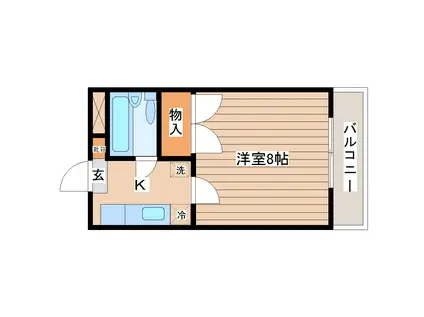 宮町リトル・ヒルズ(1K/4階)の間取り写真