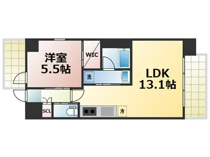 プレジオ永和ASIAN(1LDK/5階)の間取り写真