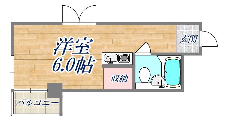 ダイドーメゾン西宮北口Ⅹ(ワンルーム/4階)の間取り写真