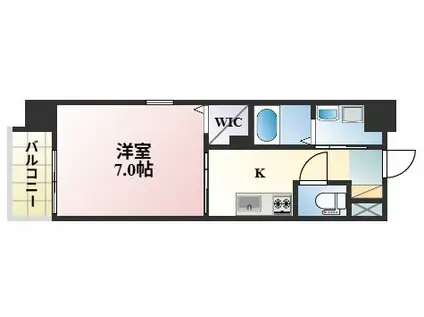 SUN RICH S・T(1K/7階)の間取り写真