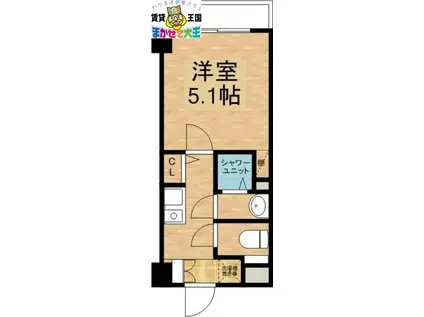 楓ビル(1K/3階)の間取り写真