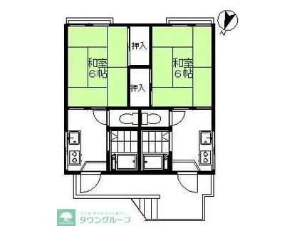 マリーハイム(1K/2階)の間取り写真