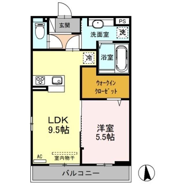 セブン アウルズ II(1LDK/2階)の間取り写真