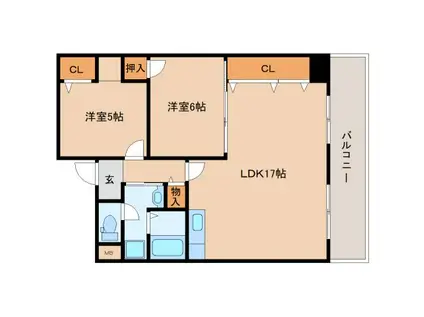 ルデパール新大宮(2LDK/2階)の間取り写真