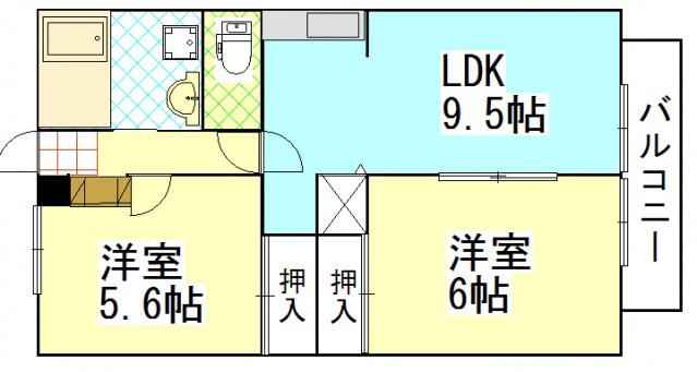 フレグランスK(2LDK/2階)の間取り写真