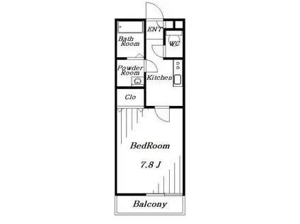 リブリ・祐光(1K/2階)の間取り写真