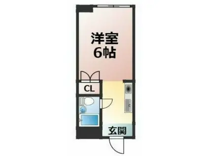 ニュースカイマンション(ワンルーム/5階)の間取り写真