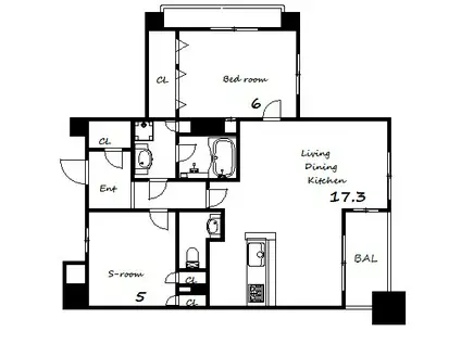 リベール三宮ミッドキャスト(2LDK/8階)の間取り写真