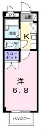 ニューシティアベニュ-A(1K/2階)の間取り写真