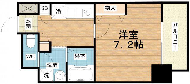 ファーストフィオーレ九条III(1K/13階)の間取り写真