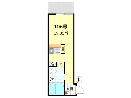 ベルエクラ蒲田(ワンルーム/1階)の間取り写真