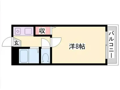 エミール天神A棟(1K/2階)の間取り写真