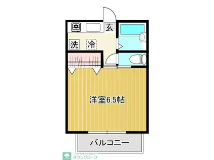 ベルコリーヌ(1K/1階)の間取り写真