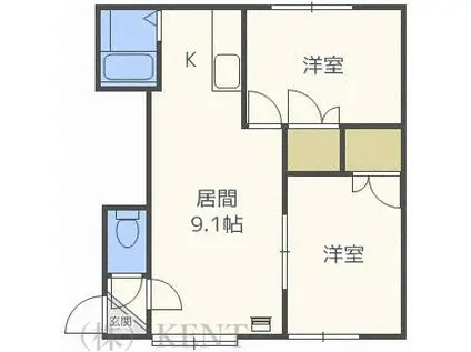 アルデ33(2LDK/3階)の間取り写真
