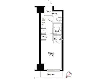 グランスイート銀座レスティモナーク(1K/7階)の間取り写真