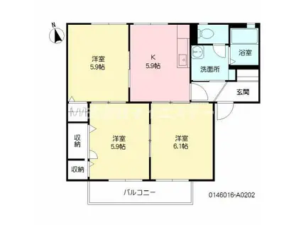 グランドメゾン(2LDK/2階)の間取り写真