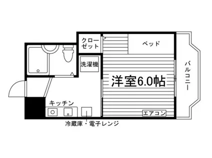 ハイツ若葉3(1K/2階)の間取り写真