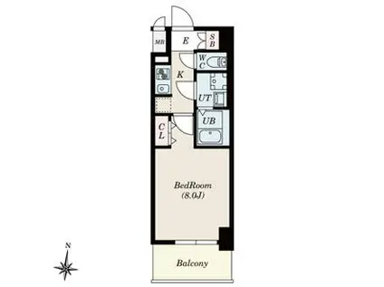 S-RESIDENCE堀田ノース II(1K/9階)の間取り写真