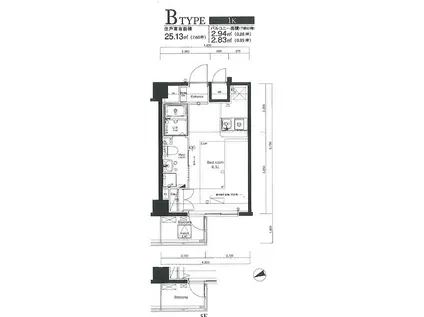 ARTESSIMO FELIEF(ワンルーム/4階)の間取り写真