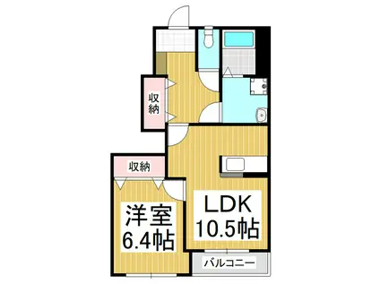 ハーティー・パル(1LDK/1階)の間取り写真