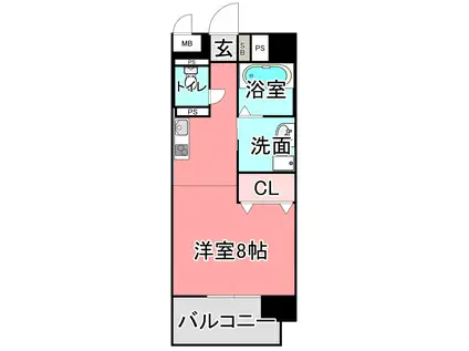 グレイスピア大津5(ワンルーム/1階)の間取り写真