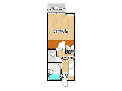 ロフティ石巻I(1K/1階)の間取り写真