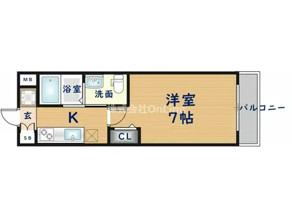 Mプラザ小阪駅前(1K/3階)の間取り写真