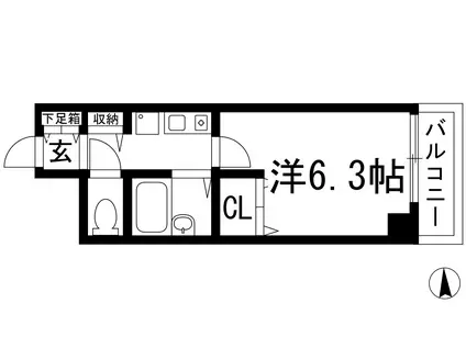 イースガーデン(1K/2階)の間取り写真