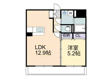 グレースエム(1LDK/1階)の間取り写真