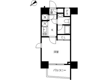 スカイコート池袋西壱番館(1K/8階)の間取り写真