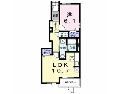 ラフレシール(1LDK/1階)の間取り写真