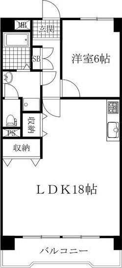パークサイド大和園(1LDK/2階)の間取り写真