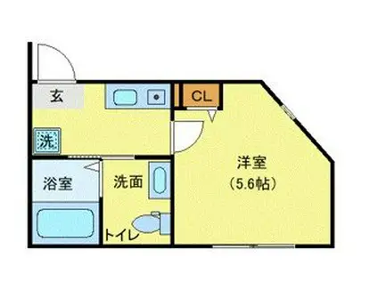 LAROCHELLE杉田(1K/1階)の間取り写真
