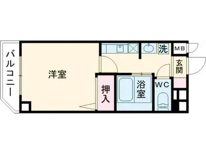 セレブコート(1K/4階)の間取り写真