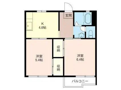 サンコーハイツ(2K/2階)の間取り写真