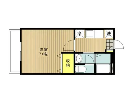 ウェルヴィラ宮原(1K/2階)の間取り写真