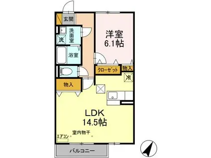 グラマードマレVIIA(1LDK/1階)の間取り写真