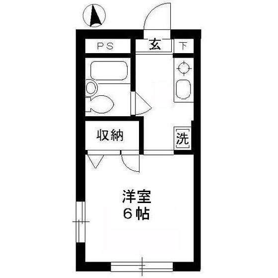 ハレクラニ(1K/1階)の間取り写真