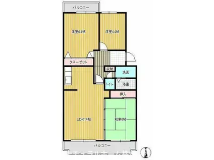 ラフィーネ草間(3LDK/2階)の間取り写真