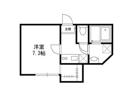 ピークヴィレ青井(1K/1階)の間取り写真