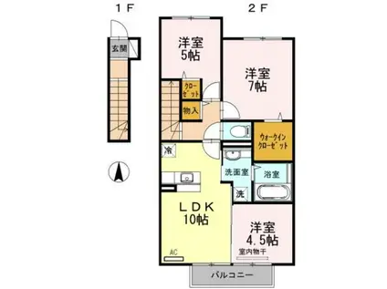 エクレラージュ II(3LDK/2階)の間取り写真