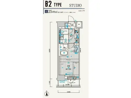 メインステージ元浅草III(1K/3階)の間取り写真