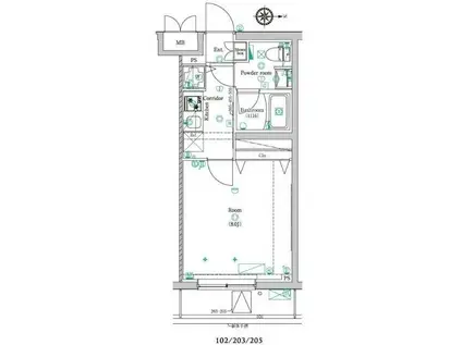 レアライズ蒲田(1K/1階)の間取り写真