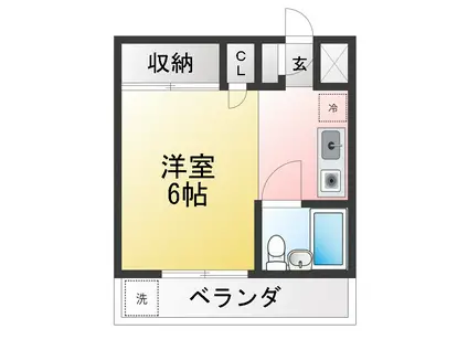 クレール日吉(ワンルーム/2階)の間取り写真