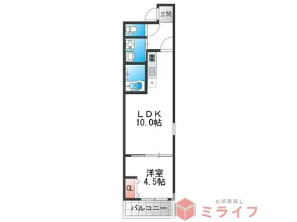 フジパレス弥刀I番館(1LDK/1階)の間取り写真