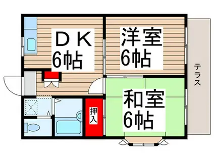 エステート向陽(2DK/1階)の間取り写真